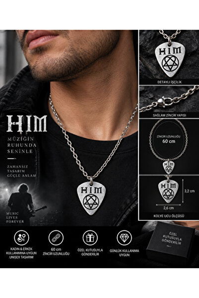Herşey Nota HIM Heartagram Rock Müzik Grubu Pena Kolye – Gotik Ruhun Sembolü