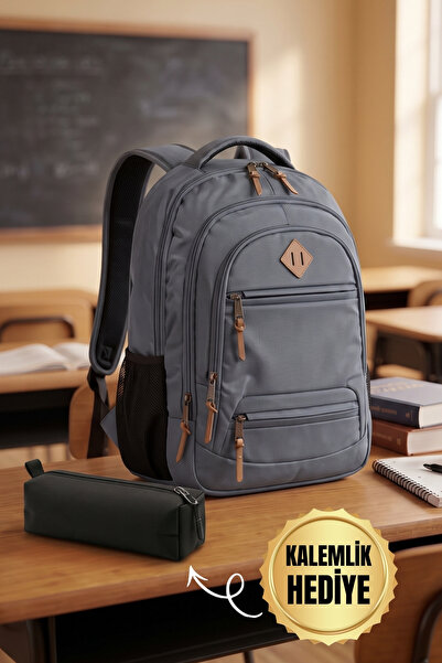 byhakan Unisex Günlük Okul Seyahat Sırt Çantası Gk19 Gri