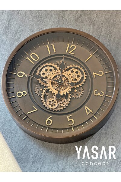 YASAR CONCEPT Gearithor Metal Çarklı Duvar Saati 46 Cm