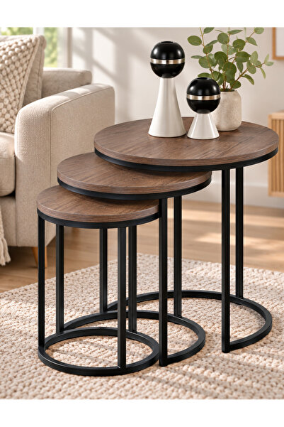 SEDAŞ LIVING UNITS Koyu Ceviz Suntalam SİYAH METAL SEHPA zigon-sedaş-living-u...