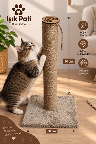 Genel Markalar Işık Pati Kedi Tırmalama Tahtası Kare, Yerli İp