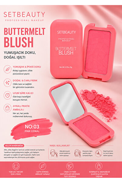 SETBEAUTY Aynalı Mat Allık No:03