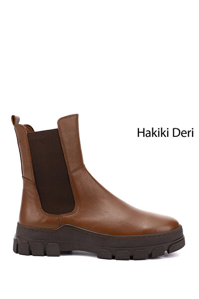 GÖNDERİ(R) Women/Girls Taba Floter Rubber Sole Genuine Leather Chelsea Boots