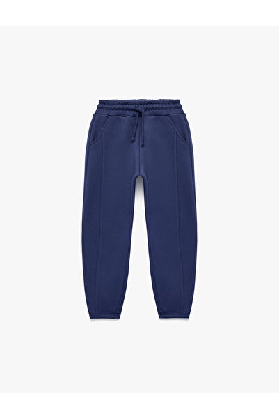 Koton Barrel Sweatpants with Stitching Detail, Tieable Waist, and Pocket Detail