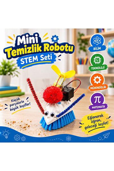 Genel Markalar Mini Temizlik Robotu STEM Seti | Titreşimli Kendin Yap (DIY) R...