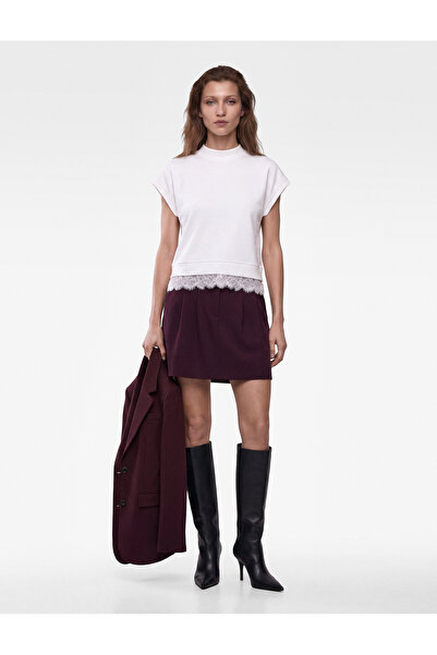 Koton Sleeveless Lace Detailed High Neck Blouse
