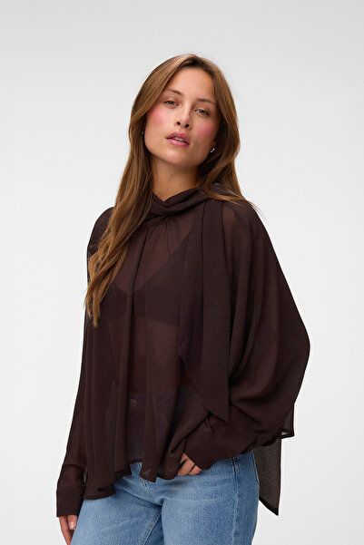 Vero Moda Women's VMADALYN Long Sleeve Rev Tie Top Woven