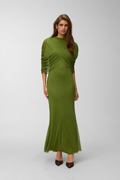 Vero Moda Women's VMROSETTA Half Sleeve Mesh Maxi Jersey Dress