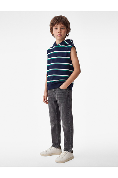 Koton Three Thread Printed Oversize Hooded Sleeveless Sweatshirt