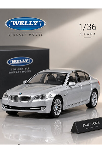 ÖZ OFİS BMW 535i M5 Gri 1/36 Ölçek Diecast Çek Bırak Özellikli Metal Model Araba