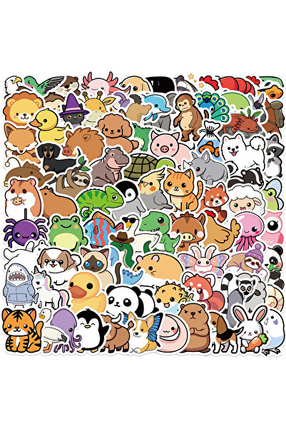 Choice5 YCK240-100pcs 50PCS Watercolor Animal Sticker Cartoon Cute Waterproof...