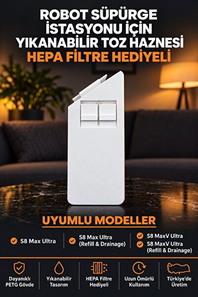 Antalya3Dcim Roborock S8 MaxV / Max Ultra Uyumlu Yıkanabilir Yeniden Kullanıl...
