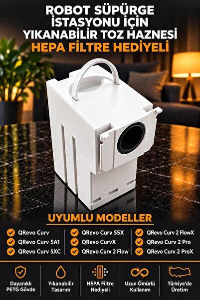 Antalya3Dcim Roborock Qrevo Curv Serisi Uyumlu Yıkanabilir Yeniden Kullanılab...