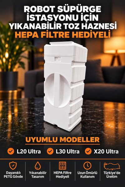 Dreame L20 Ultra / X20 Ultra / L30 Ultra Uyumlu Robot Süpürge Toz Haznesi
