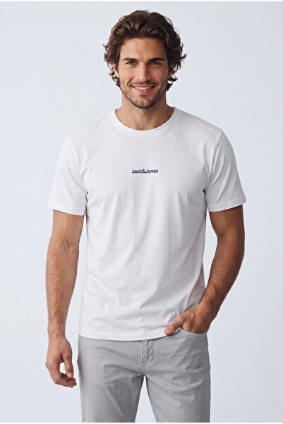 Jack & Jones J&J Jjmine Men's Logo Printed Back T-Shirt White A1111