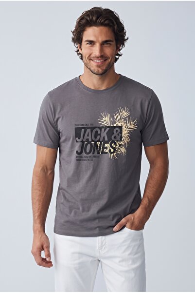 Jack & Jones Jjjaxon Men's T-Shirt Smoked Gray 12269390