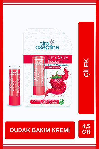 CIRE ASEPTINE Lip Care Strawberry Çilek Renkli Dudak Bakım Kremi 4.5 Gr