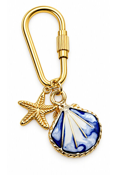 roshel Charm Anahtarlık Mineli İstiridye ve Deniz Yıldızı Çanta Charm Charm A...