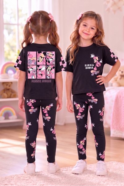 KAMİKAM Double-Sided Patterned Quality Character Girl's Suit