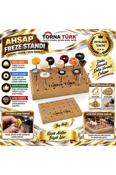 Torna Türk Freze Standı Ahşap - Kuyum Freze Standı