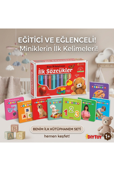 Diytoy Benim İlk Kütüphanem İlk Sözcükler (Kitap Seti) 8'li