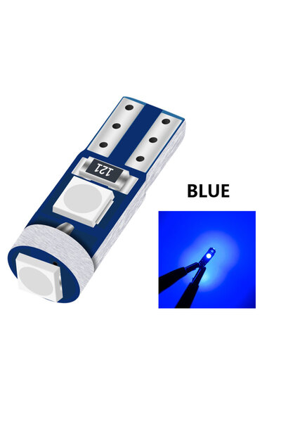 Choice3 مجموعة من 10 مصابيح LED زرقاء من نوع T5، تدعم نظام Canbus، بقوة 1.2 و...