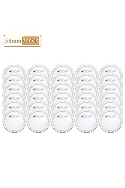 Choice 58mm-30PCS 10/30/50PCS Acrylic Badge Pins with Snap Closure Reusable T...