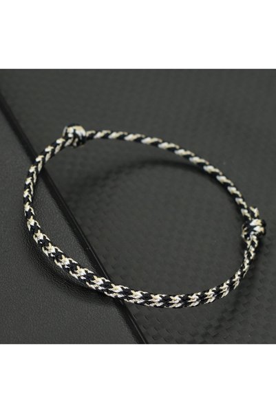 choice2 Black Handwoven Ethnic Colorful Rope Bracelet Unisex Easy Knot Slidin...