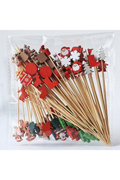 Choice1 100pcs Mixed Pack 100pcs Disposable Bamboo Skewers Christmas Fruit Fo...