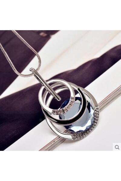 Choice BN25 Gold&Silver Color Rhinestone Long Necklace Vintage Punk Triangle ...