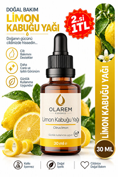 olarem essence Limon Kabuğu Yağı (Lemon Peel Oil) Uçucu Yağ 30 ml Cam Damlalı...