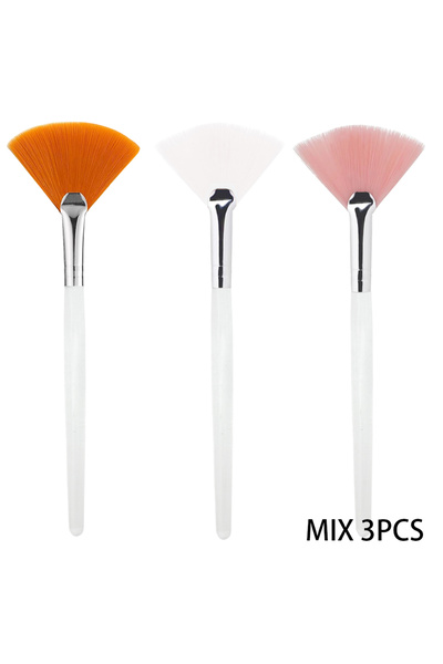 Choice3 MIX 3pcs 3/9 Pieces Facial Fan Mask Brushes Soft Mask Brush Applicato...