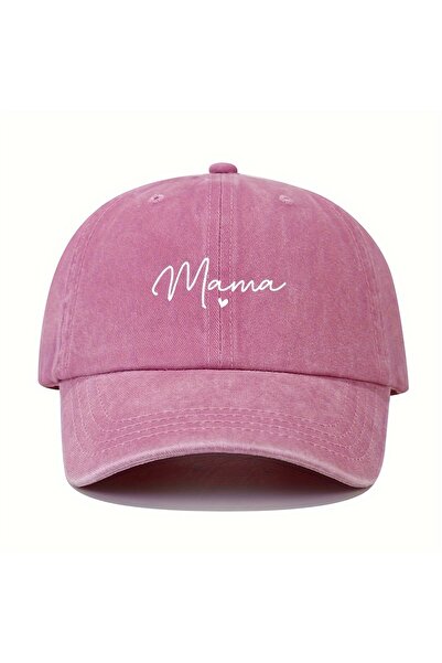 Choice Adjustable Pink Mom loves patterned printed baseball caps, retro and f...