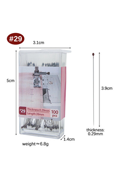 Choice4 100PCS 29mm 100PCS Extra Fine Sewing Pins, 0.29-0.54mm Stainless Stee...