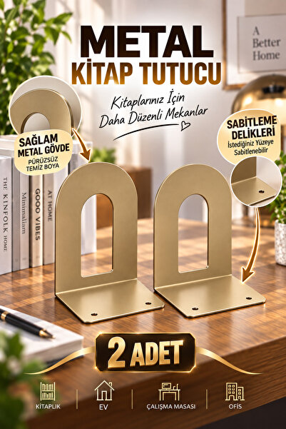 VENON 2 Pieces Antique Modern | |   Mat Gold Special Series Metal Book Suppor...