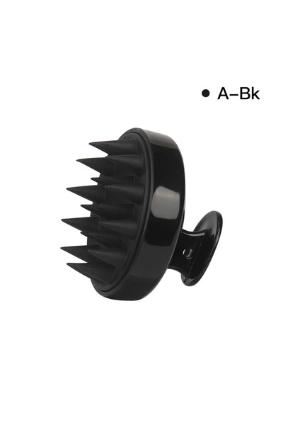 Choice Black Silicone Head Scalp Massage Comb Hair Washing Brush Soft Scalp M...