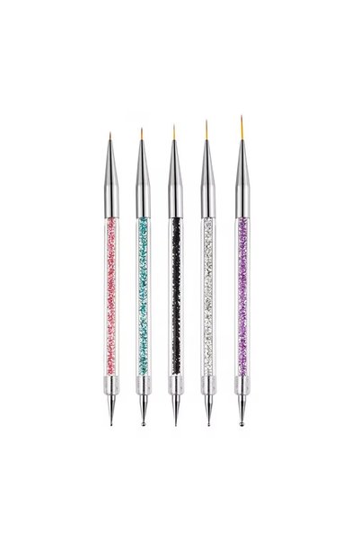Choice Light Grey 5PCS Stripe Liner Brush Set Nail Painting Pen Dotting Tool ...
