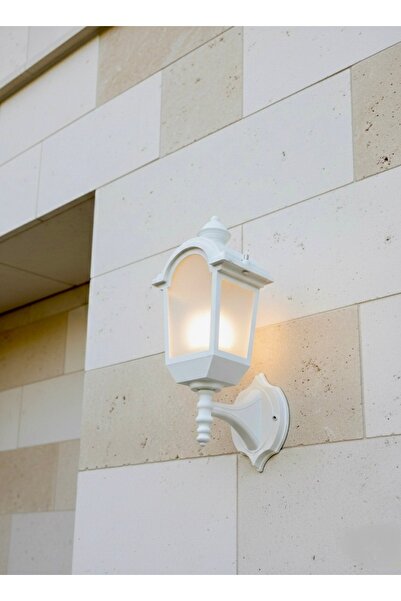 232LAMP KUBBE Beyaz Şık Duvar Fener Veranda Kamelya Teras Balkon İç Mekan Dış...