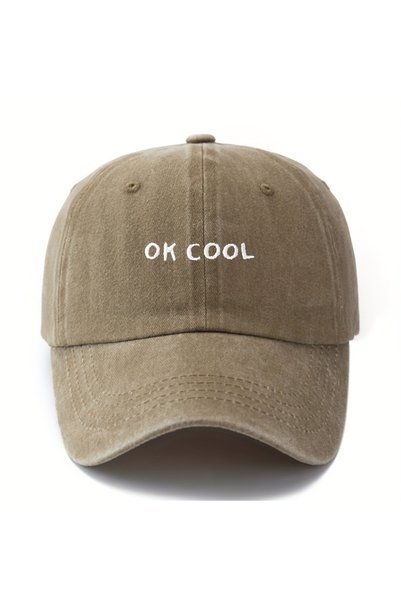 Choice7 Adjustable Khaki Baseball cap with simple printed letters for men and...