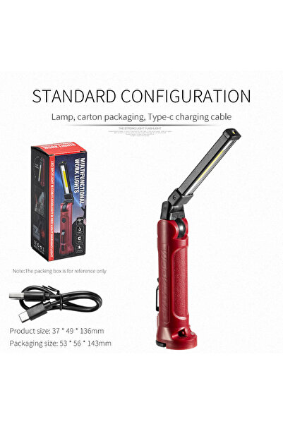 Choice Red WK071 COB LED Work Light Rechargeable Folding Flashlight Outdoor C...