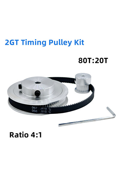 Choice48 80T Bore 8mm 20T Bore 5mm 2GT-200-6mm 80T 20Teeth 2GT Pulley Belt Ki...