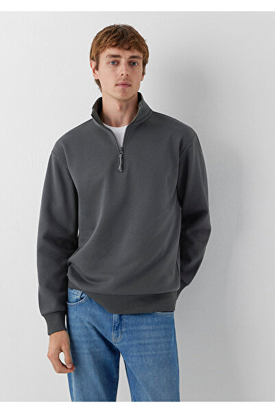 Mavi Yarı Fermuarlı Antrasit Basic Sweatshirt 0S10278-91268