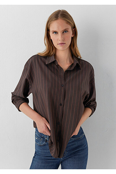 Mavi Striped Brown Shirt Oversize / Wide Cut 1220417-90777