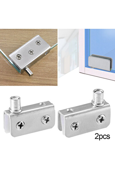 Choice 40x20x10mm 2Pcs Glass Pivot Hinge Rotation Axis Stainless Steel Wine C...