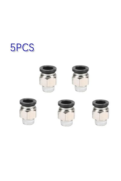 Choice12 1I8 6mm 5Pcs Black Pneumatic Air Connector Fitting PC 4mm 6mm 8mm 10...