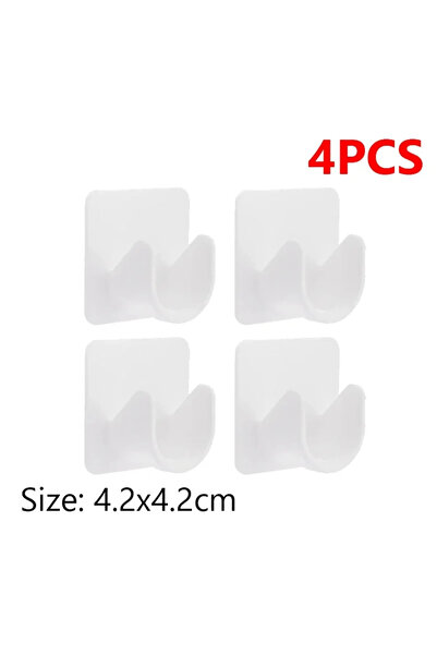 Choice4 2Pair(4PCS) 2-20pcs Shower Curtain Rod Holder Hook Strong Self-Adhesi...