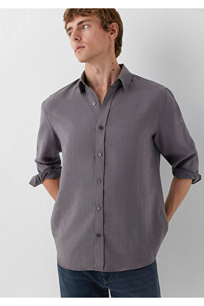 Mavi (Tencel™) Lyocell Karışımlı Gri Gömlek Regular Fit / Normal Kesim 022043...