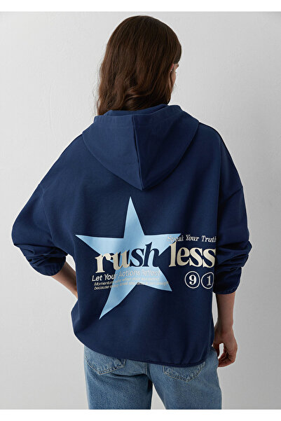 Mavi Kapüşonlu Lacivert Sweatshirt 1S20106-70487