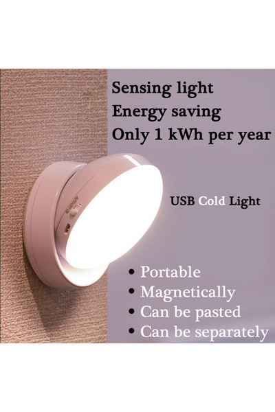 Pzsunly 360 Rotatable White Cabinet Light Motion Sensor Light LED USB LED for...
