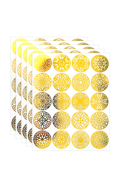 Choice Gold 100 Pcs Gold Foil Mandala Stickers, 1.5 Inch Round Seals for Scra...